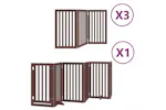 Vidaxl Dog Gate With Door Foldable 15 Panels Brown 750 Cm Poplar Wood Vidaxl Dog Gate With Door Foldable 15 Panels Brown 750 Cm Poplar Wood
