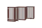 Vidaxl Dog Gate With Door Foldable 15 Panels Brown 750 Cm Poplar Wood Vidaxl Dog Gate With Door Foldable 15 Panels Brown 750 Cm Poplar Wood