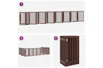 Vidaxl Dog Gate With Door Foldable 15 Panels Brown 750 Cm Poplar Wood Vidaxl Dog Gate With Door Foldable 15 Panels Brown 750 Cm Poplar Wood