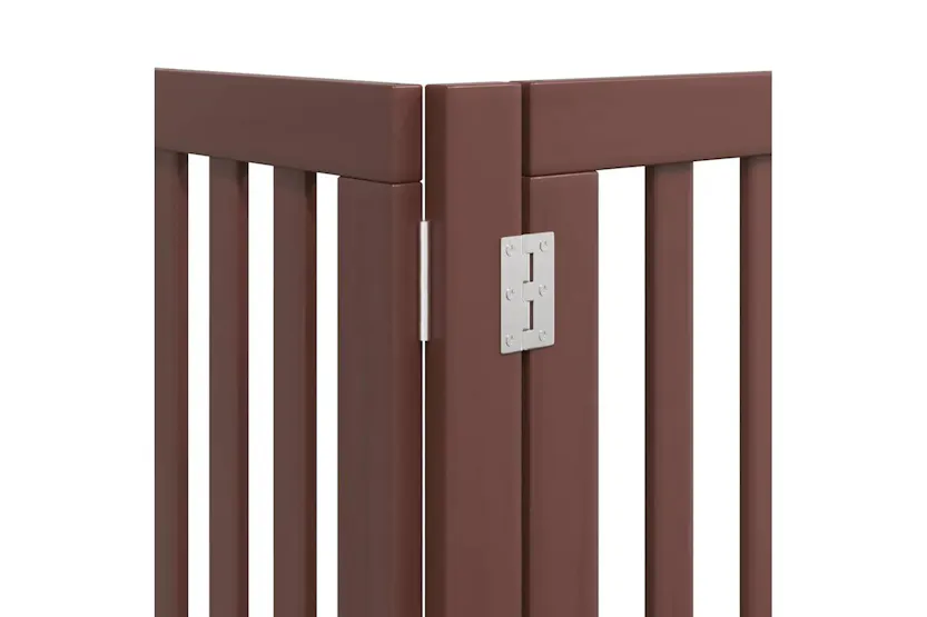Vidaxl Dog Gate With Door Foldable 15 Panels Brown 750 Cm Poplar Wood Vidaxl Dog Gate With Door Foldable 15 Panels Brown 750 Cm Poplar Wood