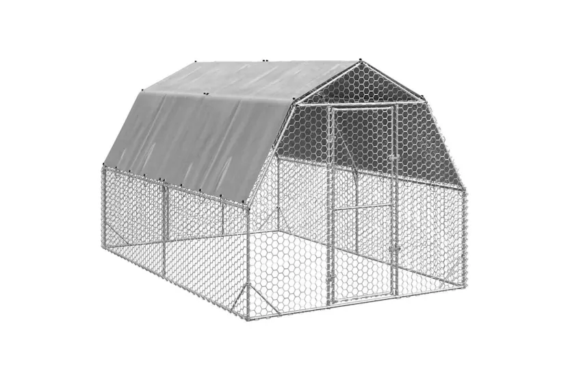 Vidaxl Chicken Run With Roof 25x4x225 M Galvanised Steel Vidaxl Chicken Run With Roof 25x4x225 M Galvanised Steel