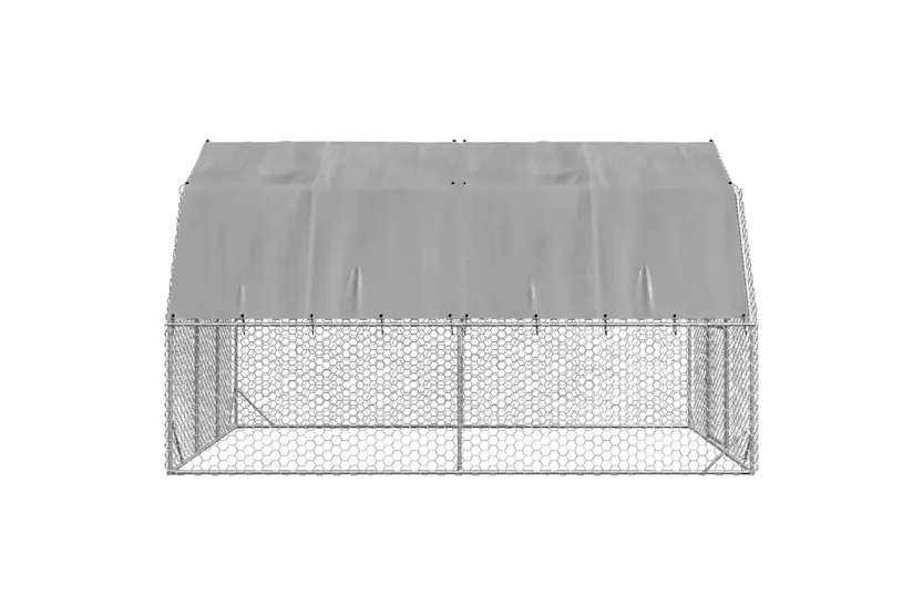 Vidaxl Chicken Run With Roof 25x4x225 M Galvanised Steel Vidaxl Chicken Run With Roof 25x4x225 M Galvanised Steel