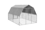 Vidaxl Chicken Run With Roof 25x4x225 M Galvanised Steel Vidaxl Chicken Run With Roof 25x4x225 M Galvanised Steel