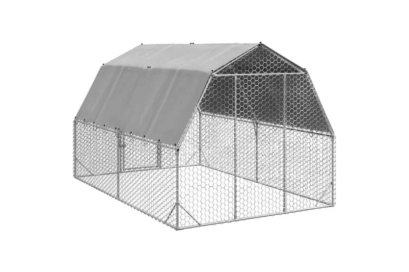 Vidaxl Chicken Run With Roof 25x4x225 M Galvanised Steel Vidaxl Chicken Run With Roof 25x4x225 M Galvanised Steel