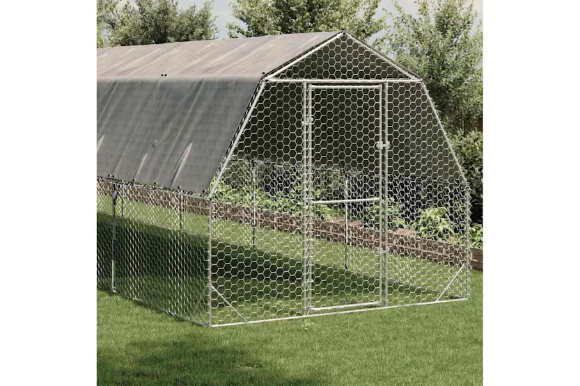 Vidaxl Chicken Run With Roof 25x8x225 M Galvanised Steel Vidaxl Chicken Run With Roof 25x8x225 M Galvanised Steel