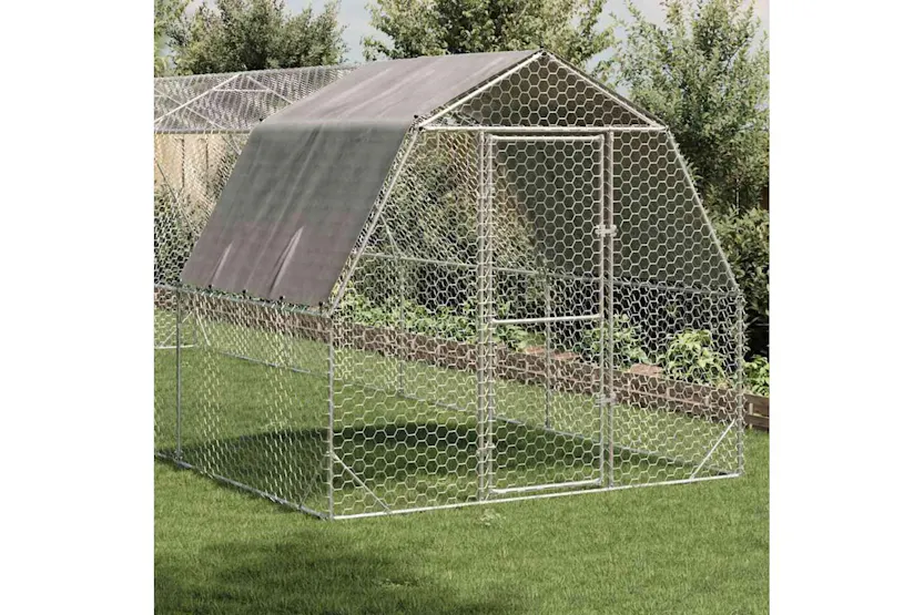 Vidaxl Chicken Run With Roof 25x8x225 M Galvanised Steel Vidaxl Chicken Run With Roof 25x8x225 M Galvanised Steel