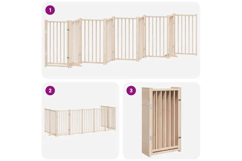 Vidaxl Dog Gate With Door Foldable 9 Panels 450 Cm Poplar Wood Vidaxl Dog Gate With Door Foldable 9 Panels 450 Cm Poplar Wood