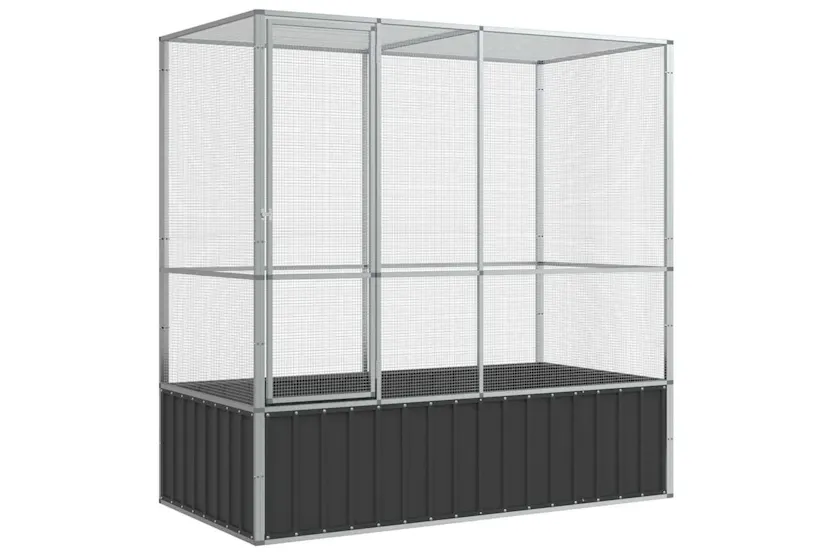 Vidaxl Aviary Silver 2105x107x212 Cm Steel Vidaxl Aviary Silver 2105x107x212 Cm Steel