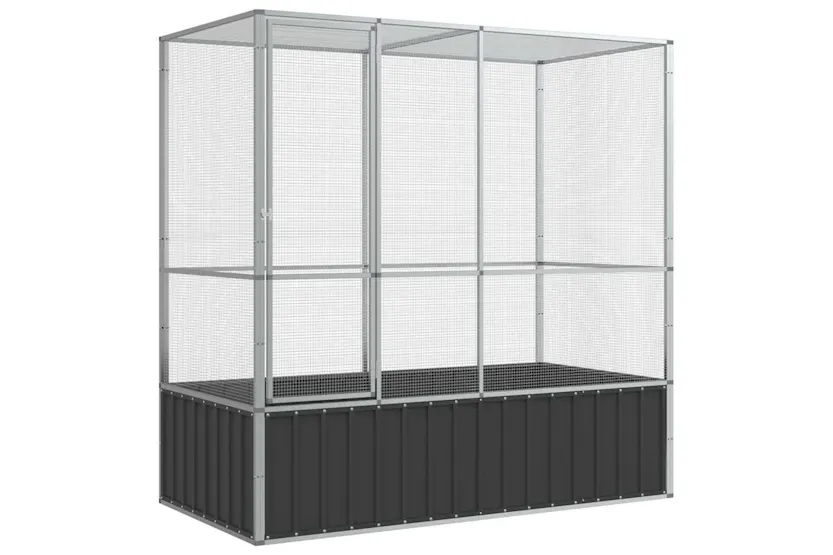 Vidaxl Aviary Silver 2105x107x212 Cm Steel Vidaxl Aviary Silver 2105x107x212 Cm Steel