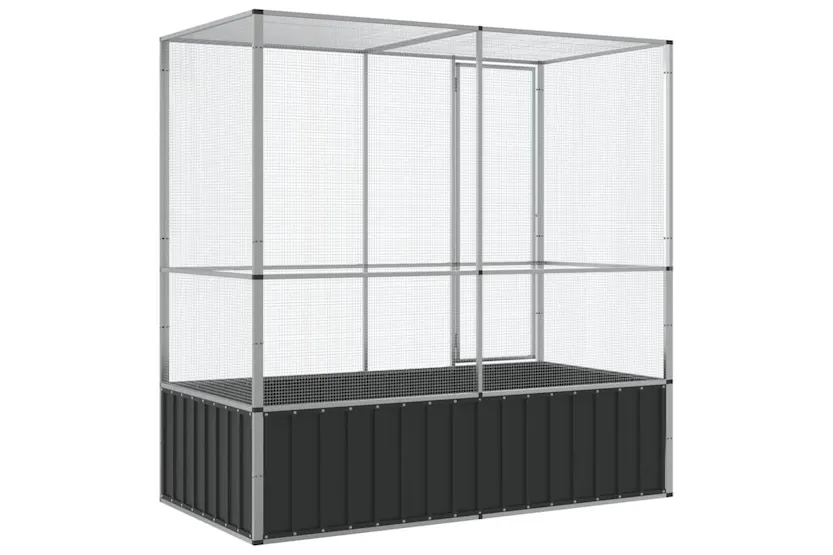 Vidaxl Aviary Silver 2105x107x212 Cm Steel Vidaxl Aviary Silver 2105x107x212 Cm Steel