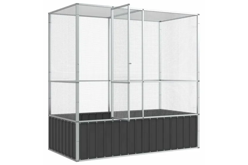 Vidaxl Aviary Silver 2105x107x212 Cm Steel Vidaxl Aviary Silver 2105x107x212 Cm Steel