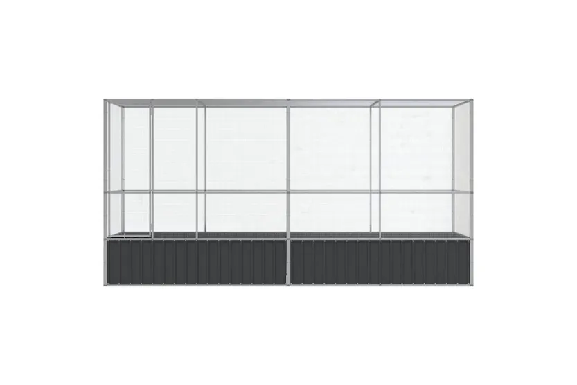 Vidaxl Aviary With Extension Silver 4185x107x212 Cm Steel Vidaxl Aviary With Extension Silver 4185x107x212 Cm Steel