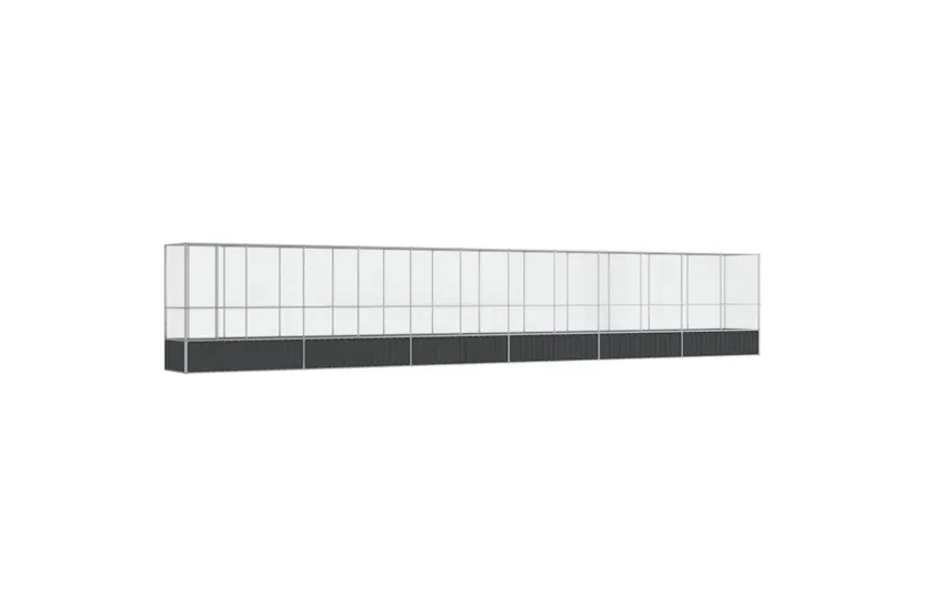 Vidaxl Aviary With Extension Silver 12505x107x212 Cm Steel Vidaxl Aviary With Extension Silver 12505x107x212 Cm Steel