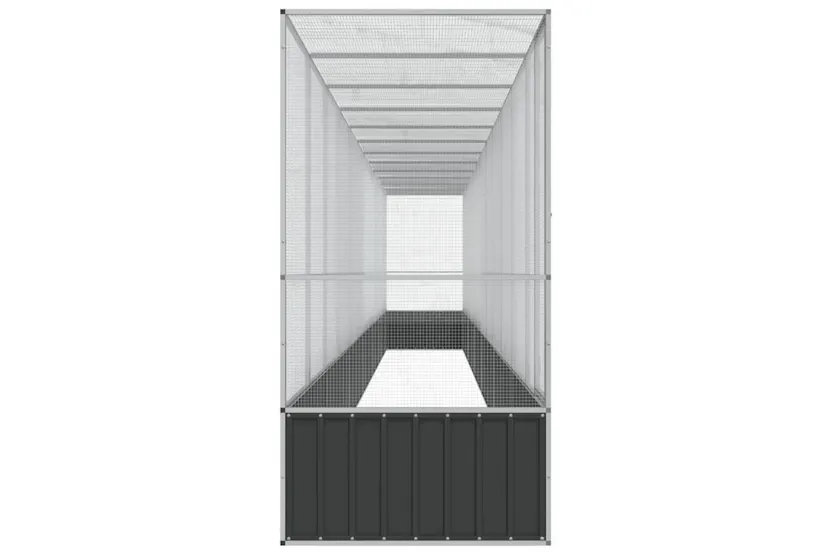 Vidaxl Aviary With Extension Silver 12505x107x212 Cm Steel Vidaxl Aviary With Extension Silver 12505x107x212 Cm Steel