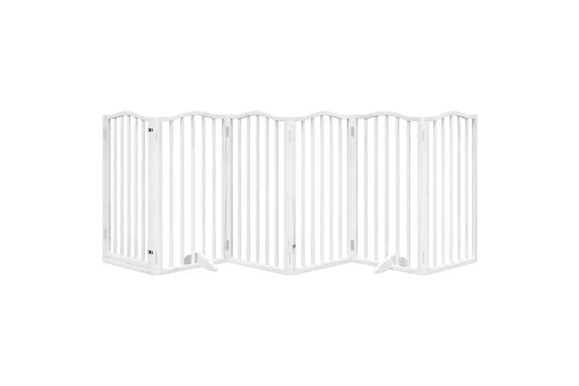Vidaxl Dog Gate With Door Foldable 6 Panels White 300 Cmpoplar Wood Vidaxl Dog Gate With Door Foldable 6 Panels White 300 Cmpoplar Wood