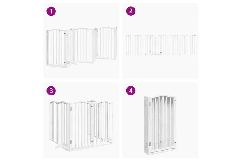 Vidaxl Dog Gate With Door Foldable 6 Panels White 300 Cmpoplar Wood Vidaxl Dog Gate With Door Foldable 6 Panels White 300 Cmpoplar Wood