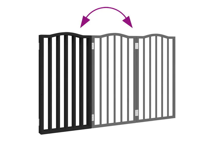 Vidaxl Dog Gate Foldable 3 Panels Black 150 Cmpoplar Wood Vidaxl Dog Gate Foldable 3 Panels Black 150 Cmpoplar Wood