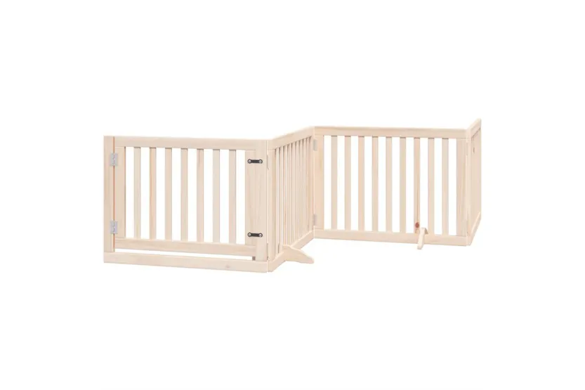 Vidaxl Dog Gate With Door Foldable 4 Panels 320 Cm Poplar Wood Vidaxl Dog Gate With Door Foldable 4 Panels 320 Cm Poplar Wood