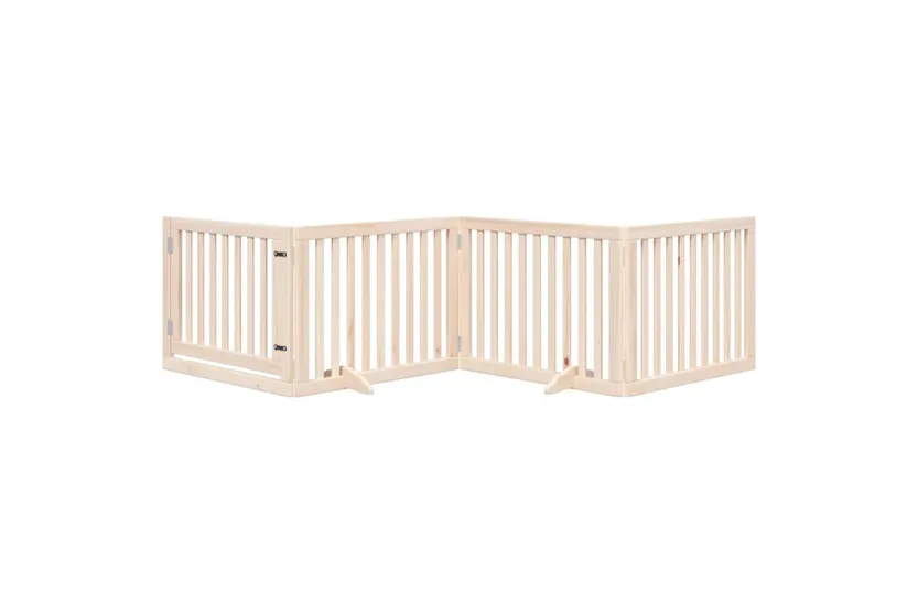 Vidaxl Dog Gate With Door Foldable 4 Panels 320 Cm Poplar Wood Vidaxl Dog Gate With Door Foldable 4 Panels 320 Cm Poplar Wood