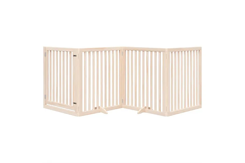 Vidaxl Dog Gate With Door Foldable 4 Panels 320 Cm Poplar Wood Vidaxl Dog Gate With Door Foldable 4 Panels 320 Cm Poplar Wood