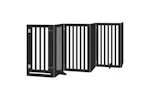 Vidaxl Dog Gate With Door Foldable 6 Panels Black 300 Cm Poplar Wood Vidaxl Dog Gate With Door Foldable 6 Panels Black 300 Cm Poplar Wood