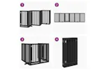 Vidaxl Dog Gate With Door Foldable 6 Panels Black 300 Cm Poplar Wood Vidaxl Dog Gate With Door Foldable 6 Panels Black 300 Cm Poplar Wood