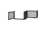 Vidaxl Dog Gate With Door Foldable 4 Panels Black 320 Cm Poplar Wood Vidaxl Dog Gate With Door Foldable 4 Panels Black 320 Cm Poplar Wood