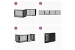 Vidaxl Dog Gate With Door Foldable 4 Panels Black 320 Cm Poplar Wood Vidaxl Dog Gate With Door Foldable 4 Panels Black 320 Cm Poplar Wood