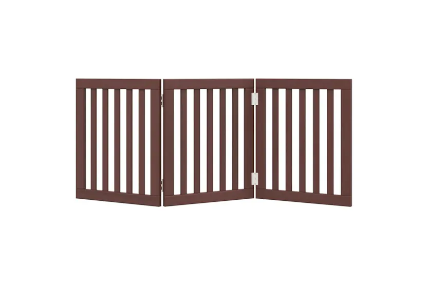 Vidaxl Dog Gate Foldable 3 Panels Brown 150 Cm Poplar Wood Vidaxl Dog Gate Foldable 3 Panels Brown 150 Cm Poplar Wood