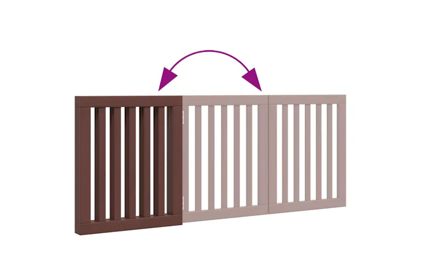 Vidaxl Dog Gate Foldable 3 Panels Brown 150 Cm Poplar Wood Vidaxl Dog Gate Foldable 3 Panels Brown 150 Cm Poplar Wood