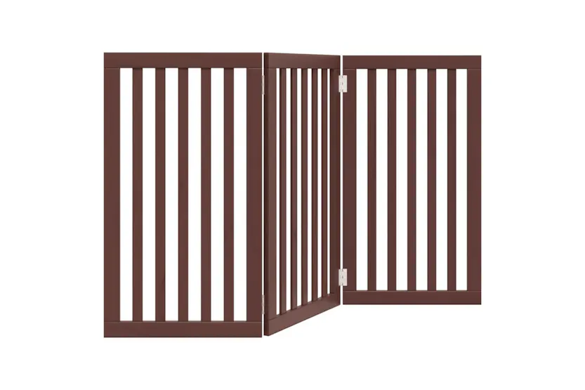 Vidaxl Dog Gate Foldable 3 Panels Brown 150 Cm Poplar Wood Vidaxl Dog Gate Foldable 3 Panels Brown 150 Cm Poplar Wood