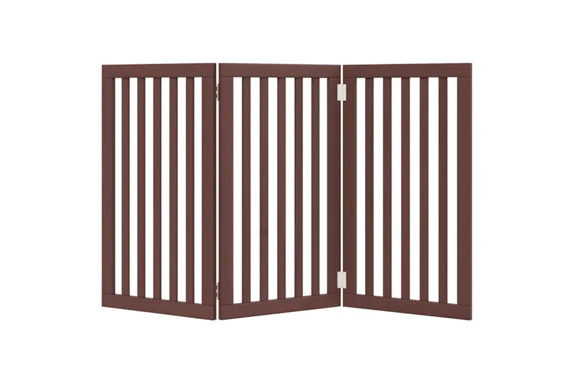 Vidaxl Dog Gate Foldable 3 Panels Brown 150 Cm Poplar Wood Vidaxl Dog Gate Foldable 3 Panels Brown 150 Cm Poplar Wood