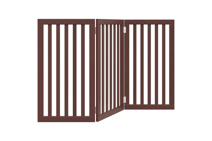Vidaxl Dog Gate Foldable 3 Panels Brown 150 Cm Poplar Wood Vidaxl Dog Gate Foldable 3 Panels Brown 150 Cm Poplar Wood