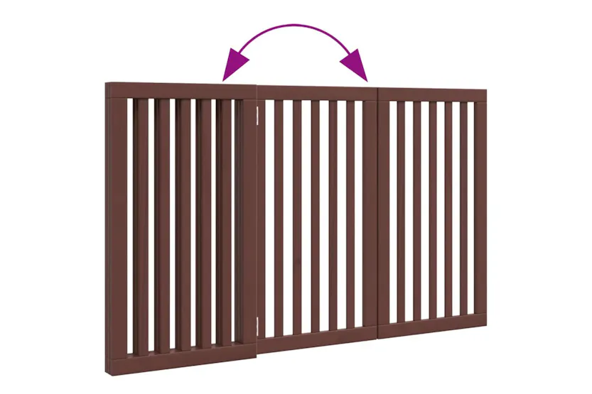 Vidaxl Dog Gate Foldable 3 Panels Brown 150 Cm Poplar Wood Vidaxl Dog Gate Foldable 3 Panels Brown 150 Cm Poplar Wood
