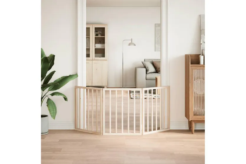 Vidaxl Dog Gate Foldable 3 Panels 150 Cm Poplar Wood Vidaxl Dog Gate Foldable 3 Panels 150 Cm Poplar Wood
