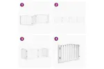 Vidaxl Dog Gate With Door Foldable 4 Panels White 320 Cm Poplar Wood Vidaxl Dog Gate With Door Foldable 4 Panels White 320 Cm Poplar Wood