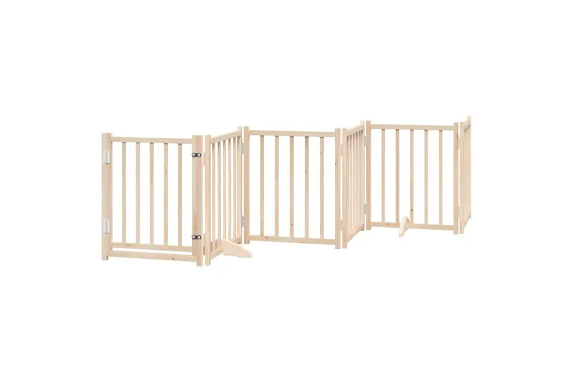 Vidaxl Dog Gate With Door Foldable 6 Panels 300 Cm Solid Wood Fir Vidaxl Dog Gate With Door Foldable 6 Panels 300 Cm Solid Wood Fir