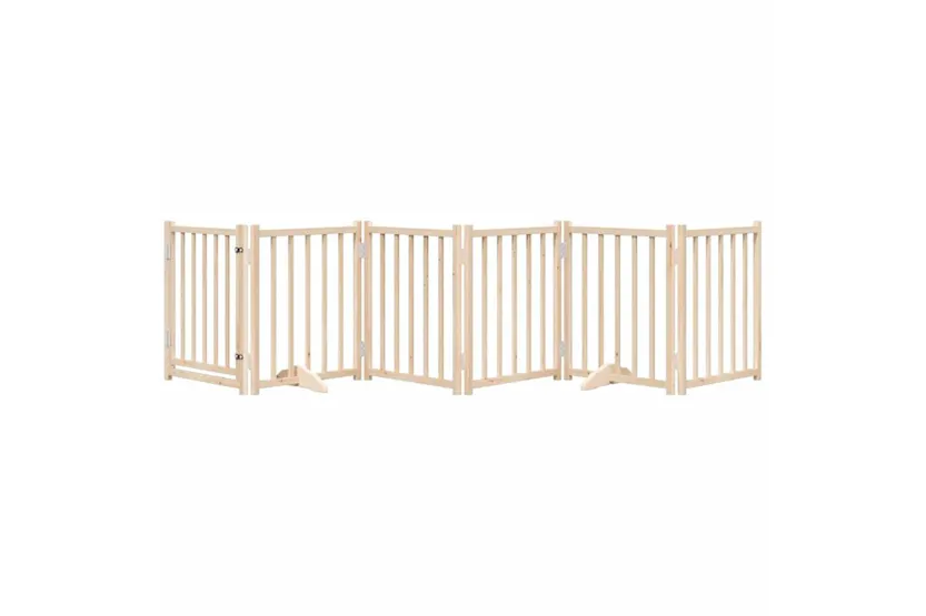 Vidaxl Dog Gate With Door Foldable 6 Panels 300 Cm Solid Wood Fir Vidaxl Dog Gate With Door Foldable 6 Panels 300 Cm Solid Wood Fir
