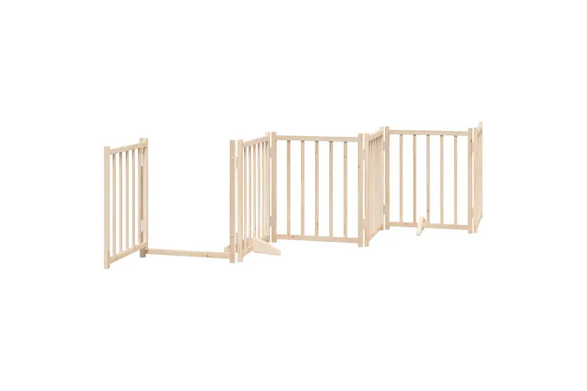 Vidaxl Dog Gate With Door Foldable 6 Panels 300 Cm Solid Wood Fir Vidaxl Dog Gate With Door Foldable 6 Panels 300 Cm Solid Wood Fir