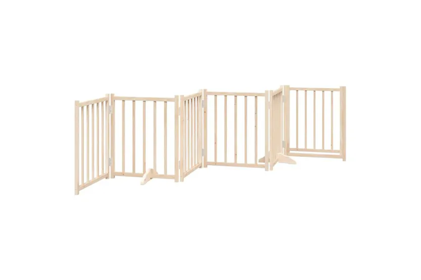 Vidaxl Dog Gate With Door Foldable 6 Panels 300 Cm Solid Wood Fir Vidaxl Dog Gate With Door Foldable 6 Panels 300 Cm Solid Wood Fir