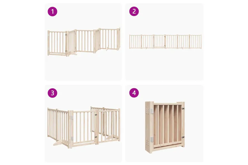 Vidaxl Dog Gate With Door Foldable 6 Panels 300 Cm Solid Wood Fir Vidaxl Dog Gate With Door Foldable 6 Panels 300 Cm Solid Wood Fir