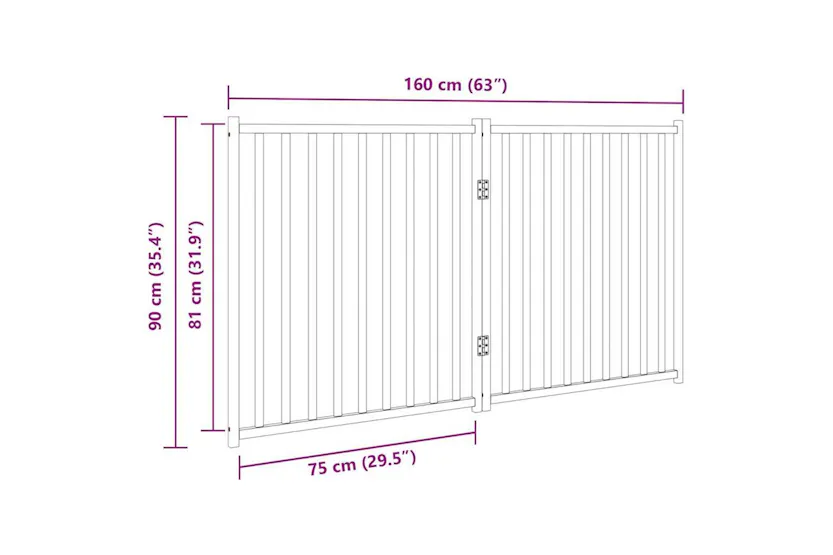 Vidaxl Dog Gate Foldable 2 Panels 160 Cm Solid Wood Fir Vidaxl Dog Gate Foldable 2 Panels 160 Cm Solid Wood Fir