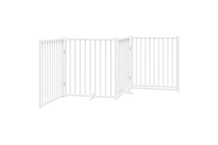 Vidaxl Dog Gate With Door Foldable 4 Panels White 320 Cm Solid Wood Fir Vidaxl Dog Gate With Door Foldable 4 Panels White 320 Cm Solid Wood Fir