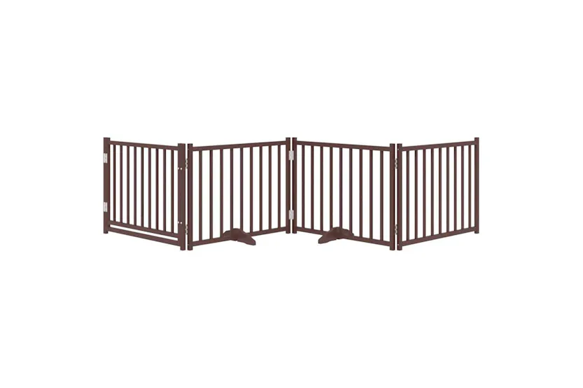 Vidaxl Dog Gate With Door Foldable 4 Panels Brown Oak 320 Cm Solid Wood Fir Vidaxl Dog Gate With Door Foldable 4 Panels Brown Oak 320 Cm Solid Wood Fir
