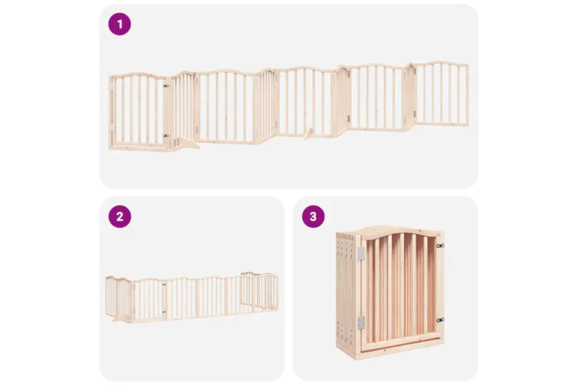 Vidaxl Dog Gate With Door Foldable 9 Panels 450 Cm Poplar Wood Vidaxl Dog Gate With Door Foldable 9 Panels 450 Cm Poplar Wood
