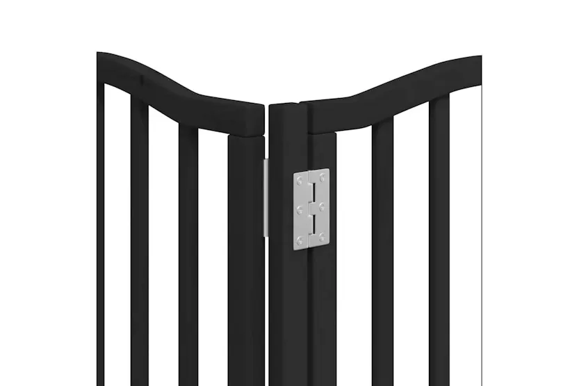 Vidaxl Dog Gate With Door Foldable 12 Panels Black 600 Cm Poplar Wood Vidaxl Dog Gate With Door Foldable 12 Panels Black 600 Cm Poplar Wood