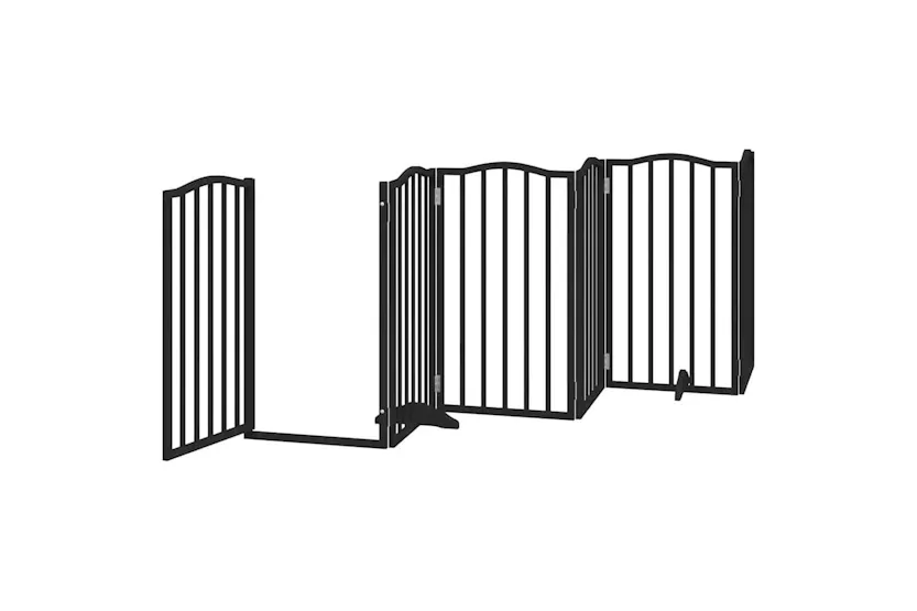 Vidaxl Dog Gate With Door Foldable 12 Panels Black 600 Cm Poplar Wood Vidaxl Dog Gate With Door Foldable 12 Panels Black 600 Cm Poplar Wood