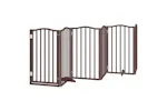Vidaxl Dog Gate With Door Foldable 15 Panels Brown 750 Cm Poplar Wood Vidaxl Dog Gate With Door Foldable 15 Panels Brown 750 Cm Poplar Wood