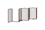 Vidaxl Dog Gate With Door Foldable 15 Panels Brown 750 Cm Poplar Wood Vidaxl Dog Gate With Door Foldable 15 Panels Brown 750 Cm Poplar Wood