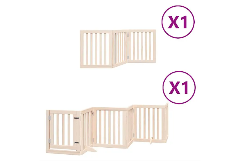 Vidaxl Dog Gate With Door Foldable 9 Panels 450 Cm Poplar Wood Vidaxl Dog Gate With Door Foldable 9 Panels 450 Cm Poplar Wood